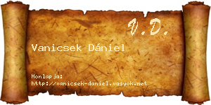 Vanicsek Dániel névjegykártya